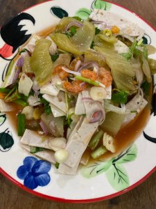 Pickled Lettuce with dried shrimp salad